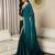 teal sequinned ready to wear saree