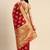 red ethnic motifs zari organza kanjeevaram saree