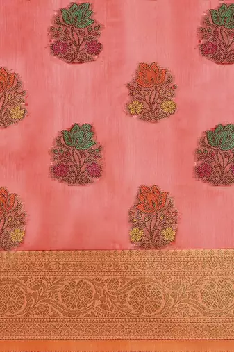 peach ethnic motifs zari woven kanjeevaram saree