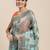 blue ethnic motifs zari organza kanjeevaram saree