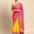 yellow bandhani gotta patti pure chiffon saree