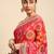 orange bandhani gotta patti pure chiffon saree
