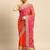 orange bandhani gotta patti pure chiffon saree