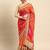 peach bandhani gotta patti pure chiffon saree