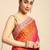 peach bandhani gotta patti pure chiffon saree
