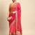 peach bandhani gotta patti pure chiffon saree