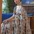 grey grey & copper-toned floral zari organza banarasi saree
