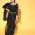 black ethnic motifs saree with embroidered border