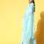 blue floral organza saree with embroidered border