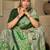 green green & cream-coloured ethnic motifs art silk ikat saree