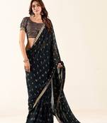 black embellished gotta patti saree