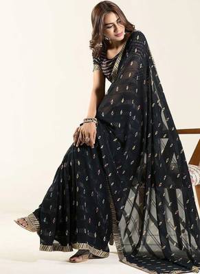 black embellished gotta patti saree 2