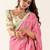 pink floral embroidered saree