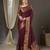 burgundy woven design zari poly georgette kanjeevaram saree