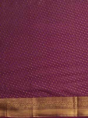 burgundy woven design zari poly georgette kanjeevaram saree 5