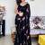 black black & pink floral embroidered sequinned saree