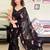 black black & pink floral embroidered sequinned saree