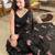black black & pink floral embroidered sequinned saree
