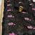black black & pink floral embroidered sequinned saree