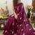 purple purple & pink floral sequinned poly georgette saree with blouse piece