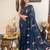 teal teal blue & pink embellished sequinned saree