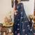 teal teal blue & pink embellished sequinned saree