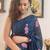 teal teal blue & pink embellished sequinned saree