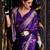 violet woven design zari banarasi saree with unstitched blouse piece