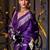violet woven design zari banarasi saree with unstitched blouse piece