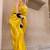yellow woven design zari banarasi saree with unstitched blouse piece