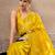 yellow woven design zari banarasi saree with unstitched blouse piece