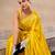 yellow woven design zari banarasi saree with unstitched blouse piece