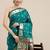 teal teal woven design zari silk blend paithani saree