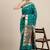 teal teal woven design zari silk blend paithani saree