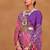 pink pink & purple ethnic motifs woven design silk blend patola saree