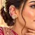 Kundan Red Stone Ear Cuff Earrings, Indian Bridal Jhumka Style Jewelry