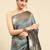 grey ethnic motifs zari silk blend paithani saree