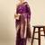 purple ethnic motifs zari silk blend paithani saree
