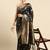 black ethnic motifs zari silk blend paithani saree