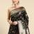 black ethnic motifs zari silk blend paithani saree