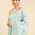 blue ethnic motifs zari silk blend paithani saree