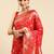 red ethnic motifs zari silk blend paithani saree