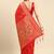 red ethnic motifs zari silk blend paithani saree