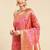 peach ethnic motifs zari silk blend paithani saree