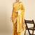 yellow ethnic motifs zari silk blend paithani saree