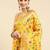 yellow ethnic motifs zari silk blend paithani saree