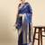 blue ethnic motifs zari silk blend paithani saree