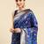 blue ethnic motifs zari silk blend paithani saree