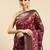 magenta floral zari silk blend paithani saree