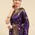 purple woven design zari silk blend paithani saree